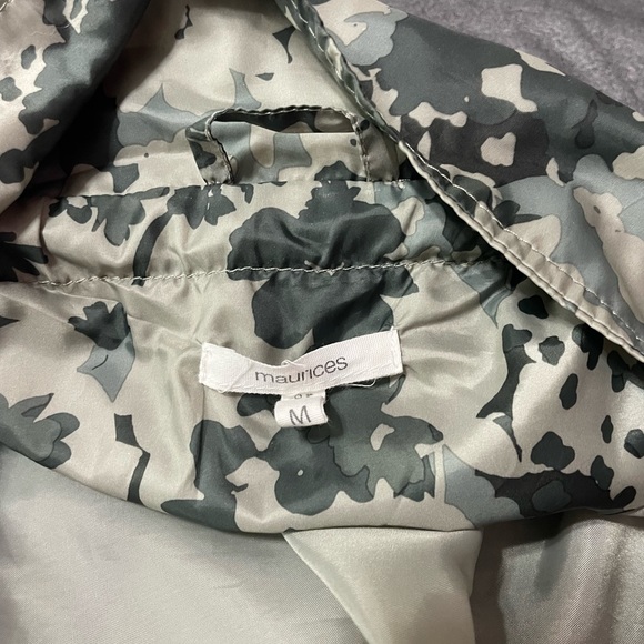 Maurices rain jacket green flowers, size medium. - Picture 7 of 8